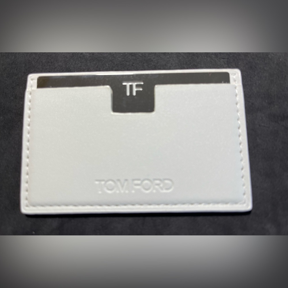 TOM FORD White leather Card Holder with Mirror- VIP promo gift Brand New
